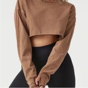 Joah Brown Cocoa Long Sleeve Crop Top